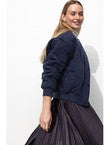 Bomber en Lyocell Matelassé - Bleu Uni Fonce