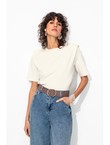 T-shirt à Épaulettes Femme - Naturel Uni Clair