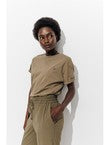 T-shirt Coeur Femme - Kaki Uni Fonce