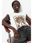 T-shirt Motif Palmier - Naturel Imprime