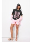 T-shirt à Message Femme - Gris Imprime
