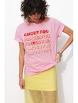 T-shirt à Message Femme - Rose Imprime