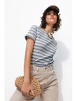 T-shirt Rayé Femme - Naturel Raye
