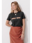 T-shirt à Message Femme - Gris Imprime