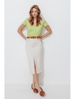 T-shirt Col V en Coton Femme - Multicolore Imprime