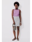 Débardeur en Coton Côtelé - Violet Uni Colore