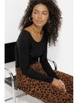 T-shirt Thermique Femme - Noir Uni Fonce