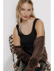 Chaleureusement Top Femme - Noir Uni Fonce