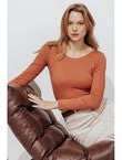 T-shirt Col Rond Femme - Rose Uni Colore