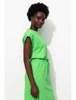 Sweat Manches Courtes Femme - Vert Uni Colore