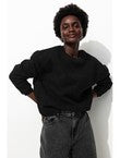 Sweat-shirt Polaire Bouclettes - Noir Uni Fonce