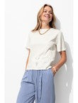 T-shirt Col Rond Femme - Naturel Uni Clair