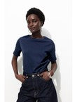 T-shirt Col Rond Éco-conçu - Bleu Uni Fonce