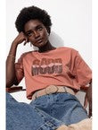 T-shirt à Message Femme - Marron Imprime