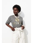 T-shirt à Message Femme - Gris Imprime