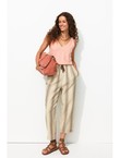 Débardeur Col V en Coton Femme - Rose Uni Colore