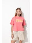 T-shirt Court 75 Femme - Rose Imprime
