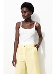 Débardeur en Jersey Uni Femme - Blanc Uni Clair