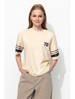 T-shirt Motif Dos Femme - Naturel Imprime