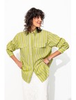 Chemise Rayée Oversize Femme - Jaune Raye