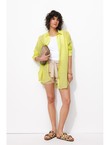 Chemise Légère Oversize Femme - Jaune Uni Colore