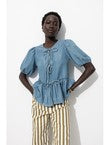 Blouse à Nouettes Femme - Jeans Uni Clair