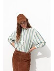 Chemise Oversize Rayée Femme - Naturel Raye