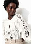 Blouse en Broderie Anglaise - Naturel Uni Clair