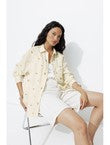 Chemise Brodée Gaze de Coton - Naturel Uni Clair