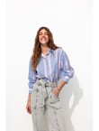 Chemise à Rayures Fluo Femme - Bleu Raye
