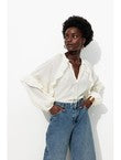 Blouse en Coton Plumetis Femme - Naturel Uni Clair