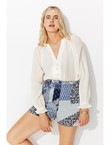 Chemise en Gaze de Coton Femme - Naturel Uni Clair