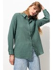 Chemise en Gaze de Coton Femme - Gris Uni Fonce