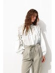 Blouse Brodée Femme - Naturel Uni Clair