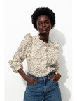 Chemise en Coton Fleuri Femme - Naturel Imprime