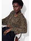 Blouse en Voile Fleuri Femme - Noir Imprime