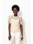 Blouse en Guipure Femme - Naturel Uni Clair