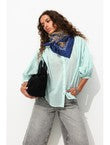 Chemise Manches Ballon Femme - Vert Uni Colore