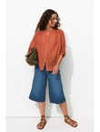 Chemise Manches Ballon Femme - Marron Uni Clair