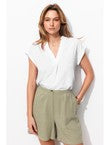 Blouse Unie Femme - Blanc Uni Clair