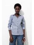 Chemise en Popeline Unie - Bleu Raye