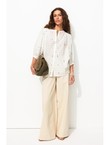 Chemise Brodée Manches Ballon - Naturel Uni Clair