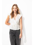Blouse Effet Cache-cœur Femme - Naturel Uni Clair