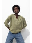 Blouse Oversize - Kaki Uni Fonce