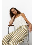 Crop Top Brodé Femme - Naturel Uni Clair