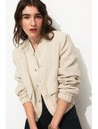 Bomber à Épaulettes Femme - Naturel Uni Clair