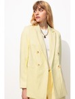 Blazer Croisé Unie Femme - Jaune Uni Colore