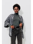 Veste Kimono à Paillettes - Noir Imprime
