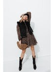 Veste en Moumoute Retournée - Noir Uni Fonce