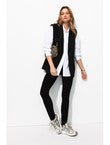 Blazer sans Manches Femme - Noir Uni Fonce